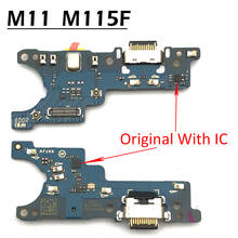 Placa de conector usb para samsung galaxy, 10 peças, 100% original, novo para samsung galaxy m11, placa de conector, cabo flex com microfone, peça de substituição 2024 - compre barato