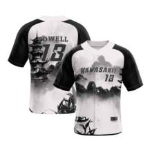 Kawasaki autêntico camisa de beisebol esporte camisa treino jaqueta manga curta chinês tinta pintura estilo treino topos 2024 - compre barato