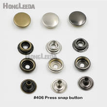 Wholesale 100sets/lot 12.5mm four part brass metal button ring snap press button snap fasteners silver, bronze, black #203/406 2024 - buy cheap