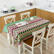 Stripe Printed Linen Tablecloth Rectangular Party Dining Table Cover Mat Clothes Waterproof Anti-scalding Home Decor 2024 - buy cheap