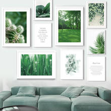 Arte de parede de cacto plantas naturais, folhas de palmeira, pôster e impressões nórdicas para decoração de sala de estar 2024 - compre barato