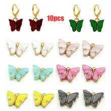 10pcs Cute Solid Color Resin Butterfly Earring Charms DIY Mixed Animal Pendant For Necklace Bracelet Handmade Jewelry Accessory 2024 - buy cheap