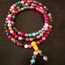 6 мм Тибетский буддизм 108 мечта натуральный халцедон молитва шарик Мала ожерелье 2024 - купить недорого