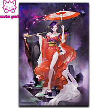 Patrones de costura Diy, pintura de diamantes 5d de mujer de Geisha japonesa, punto de cruz, bordado de diamantes de imitación, regalos de mosaico 2024 - compra barato