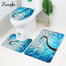 Zeegle-tapete higiênico antiderrapante, estampa de árvore, tapete absorvente para banheiro, banheiro, banheiro 2024 - compre barato