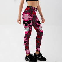 Qickitout Leggings Fitness 2017 New Arrival Women's Sexy Leggings Stretch Digital Print Skull Grid Rose Pencil Pants Trousers 2024 - buy cheap