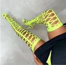 Botas Women Cut Out Thigh High Boots Woman Over The Knee Belt Boots Peep Toe Hollow Out Summer Boots Sexy High Heels Stage Boots 2024 - buy cheap