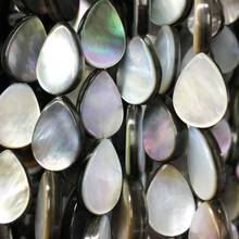 Free Shipping 10x14mm Natural Black Mother of pearl Shell Water Drop Women Men Spacers Loose Beads  PG8835 2024 - buy cheap