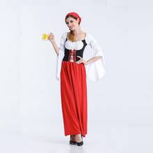 German Girl Masquerade Women Bavarian Oktoberfest Beer Maiden Cosplay Costume Fantasy Halloween Role Playing Red Long Dress 2024 - buy cheap