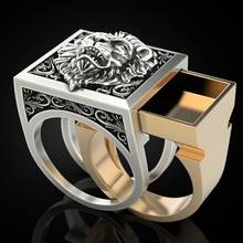 Punk dominador masculino combinação anéis reino leão cabeça rei presente anel hip hop jóias viking anéis tamanho 5-13 2024 - compre barato