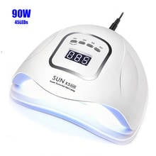 Sunx5 max 90/72w conduziu a lâmpada do prego secador 45/36 leds uv lâmpada de gelo para secagem gel polonês 10/30/60/99s temporizador ferramentas de manicure sensor automático 2024 - compre barato