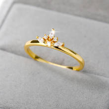 Anillo de corona de circonita exquisita para mujer, anillos ajustables, joyería minimalista de dedo de cristal de alta calidad, regalos de fiesta de compromiso 2024 - compra barato