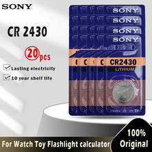 20pcs Original Sony CR2430 CR 2430 Button Coin Batteries DL2430 BR2430 KL2430 3V Lithium Battery For Watch Toy hearing aids 2024 - compre barato