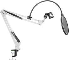 Soporte de brazo de tijera para micrófono de escritorio, abrazadera de montaje de mesa y filtro de parabrisas 2024 - compra barato