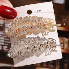 Promotional New Gold Silver Color Feather Metal Hair Clips Alligator Clip Barrette Korean Geometric Hair Accessories for Women 2024 - buy cheap