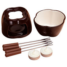 DIY керамический набор для фондю чаша для мороженого, подогреватель, шоколадный горшок, шоколадный фондю с подсветкой, свечи для фотографий 2024 - купить недорого
