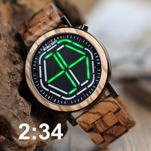 relogio masculino BOBO BIRD LED Wood Man's Watch Quartz  Watches Night Vision Male Digital WristWatch With Wooden Strap 2024 - buy cheap