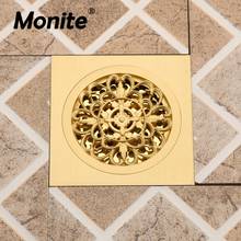 Monite Golden Plated Bathroom Shower Drain Odor-resistant Floor Trap Waste Grate 5406 Strainer Cover Drain Hair Filter 2024 - buy cheap