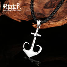 Beier Stainless Steel Rudder Anchor Pendant Chain Necklace men Jewelry LLBP8-507P 2024 - buy cheap