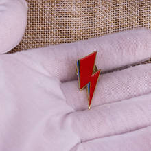 Lightning Bolt enamel pin Bowie inspired brooch 2024 - buy cheap