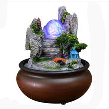 Resin Rockery Water Fountain Wind Wheel With LED Light Ball Feng Shui Ornaments Crafts Home Decoration Wedding Gifts 2024 - buy cheap