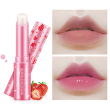 Pintalabios hidratante con fresas que cambian de Color, bálsamo labial para el cuidado de los labios, cosmético que Reduce el lápiz labial reafirmante, Color labial hidratante, TSLM1, novedad 2024 - compra barato