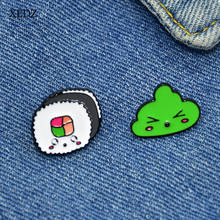 XEDZ Delicious Sushi Youth Group Enamel Brooch Children Cartoon Colorful Rice Ball Gourmet Cute Food Punk Badge Jewelry Gift 2024 - buy cheap