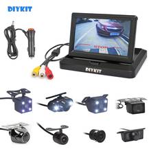 DIYKIT 5" Foldabel Car Monitor Night Vision Backup Reverse Camera Car Rear View Camera free Car Charger Easy Connect 2024 - buy cheap