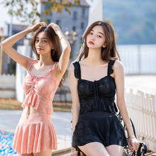 2021 Новый корейский стиль Для женщин из двух частей раздельный купальник-бикини для женщин Пляжная одежда сексуальный комплект бикини, Цвет купальник с высокой талией 2024 - купить недорого