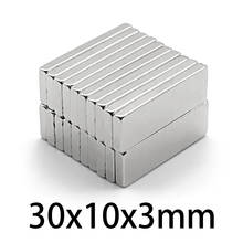 10-300PCS 30x10x3mm Powerful Block N35 Permanent Magnet Sheet Magnets 30mmX10mm  NdFeB Strong Neodymium Magnetic 30*10*3mm 2024 - buy cheap