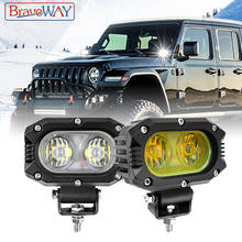 BraveWay Fog Light Super Bright 4" Spot Flood Beam Car Light Offroad LED Work Light Bar Headlight 4x4 LED ATV LED  Lada Truck 2024 - buy cheap