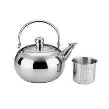 Chaleira de chá de aço inoxidável com filtro de 1,6l, para cozinha e acampamento 2024 - compre barato