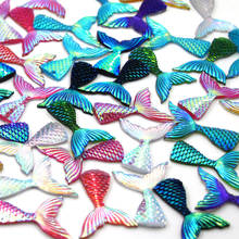 Pedrería de resina de cola de pez de sirena, accesorios de joyería de adorno de Cristal AB, 28x40mm, 10 Uds. 2024 - compra barato