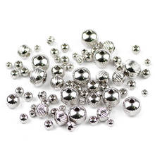 Jnby esferas espaçadoras de aço inoxidável 3/4/6/8mm, contas redondas soltas para fabricação de joias, miçangas para artesanato, atacado 2024 - compre barato