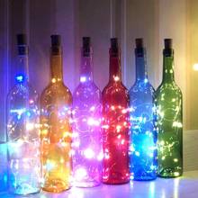 1/2m Solar Cork Led String Light Christmas Fairy Copper Wire Bottle Lights Outdoor Garland Lamp Valentine's Day Party Decor 2024 - buy cheap