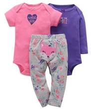 Комбинезон с коротким рукавом для новорожденных, детский хлопковый костюм для девочек, штаны, костюм для новорожденных, одежда для малышей 2024 - купить недорого