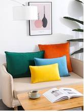 Fronha de almofada, fronha de veludo estilo nórdico para sofá, sala de estar, cintura grande e retangular 2024 - compre barato