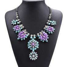 Fashion Acrylic Flowers Statement Choker Necklace Women Bohemian Ethnic Tribal Pendants Necklaces Femme Jewelry Vintage Necklace 2024 - buy cheap