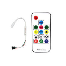 Mini controlador remoto inalámbrico inteligente RF RGB, 14 teclas, para WS2812, WS2812B, WS2811, tira de luces LED direccionable individualmente, DC5-24V 2024 - compra barato