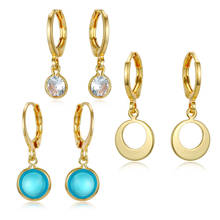 1 par Simple lindo hueco redondo pendientes de aros de circón para las mujeres de moda oro plata Color Mini pequeñas joyas aros circulares E468 2024 - compra barato