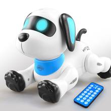 Controle remoto cão rc robótico dublê filhote de cachorro controle voz brinquedo eletrônico animal estimação robô r66d 2024 - compre barato
