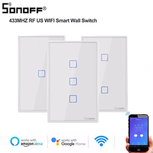 SONOFF Wireless Wall WiFi Switch T0  US Version Smart Home RM433 eWelink App Timing Control Works With Alexa Google Home 2024 - buy cheap