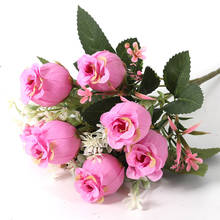 Очаровательный искусственный Шелковый цветок розы 1 филиал поддельные цветы круглые цветы для вечеринки свадьбы дома вечеринки Свадебные украшения подарки 2024 - купить недорого