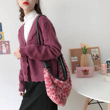 Soft Plush Leopard Women Messenger Bag Fashion Student Girls Shoulder Bag Vintage Design Ladies Furry Hobos Handbags Casual Tote 2024 - buy cheap