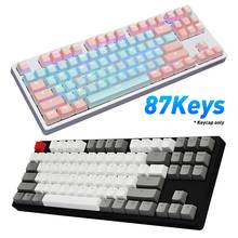 For Gaming Keyboards 87Pcs/Set PBT Color Matching Light-proof Mechanical Keyboard Keycaps Replacement Keyboards Accessories 2024 - buy cheap