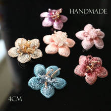 5pc/lot Handmade rhinestone beaded patches for clothing DIY sew on floral patch embroidered applique decorative sequins Parches 2024 - buy cheap