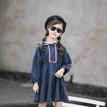 Girls Cotton Dress Autumn 2022 New Children Clothes Teenage Girls College Style Long-Sleeved Dresses Kids Casual Dress, #8997 2024 - buy cheap