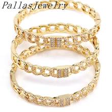 3Pcs Beautiful Gold Woman Bracelets Brass Bangles and Bangles Cubic Zirconia Paved Woman Jewelry Gifts 2024 - buy cheap