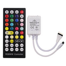 DC5-24V rgbww rgb + cct controlador led com 40key ir remoto 3ax5ch controlador 2024 - compre barato