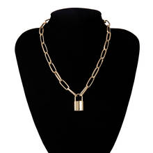 Exaggerated Punk Lock Pendant Necklaces for Men Women Gold Silver Color Padlock Ladies Chain Necklace Charms Punk Jewelry Gifts 2024 - buy cheap